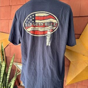 NWT Old Guys Rule Red White Blue Born In The USA Flag T Shirt 
Mens Size XL